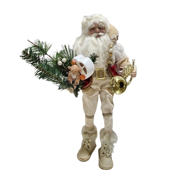 Vintage Large 18" Old World Santa shelf sitter rustic detailed face poseable - Picture 7 of 12